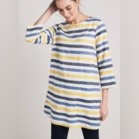 Seasalt Cornwall Linen/Cotton Striped Calenick Tunic Top - Picture 15 of 15